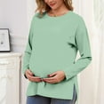 thumbnail image 7 of Yteetum Long Sleeve Shirts for Women Oversized Crewneck Maternity Nursing Breastfeed Hidden Zipper Side Split T Shirt Top Womens Casual Solid Plus Size Round Neck Loose Comfy Soft Maternity Tee Shirt, 7 of 7