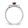 thumbnail image 2 of Solid 14k White Gold 6x4mm Oval Ruby VS Diamond Engagement Ring Size 9 (.034 cttw.), 2 of 4