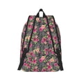 thumbnail image 3 of Daiia Rose Mix Leopard Vintage Canvas Backpack for Men and Women ,Hiking Backpack,Travel Laptop Bag for School,Large Capacity Backpack-Small, 3 of 8