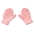 thumbnail image 2 of dianhelloya Children Kid Autumn Winter Warm Mittens Solid Color Full Finger Plush Gloves Light Pink, 2 of 8