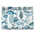 thumbnail image 2 of Ryvnso Watercolor Fish Seaweed Half Curtains Sets Tier 2 Panels Short Curtain Rod Pocket 27"W x 24"L, 2 of 7