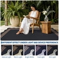 thumbnail image 5 of HIWEAVER Black/Brown 2' x 6' Easy Jute Runner for Kitchen Non Slip Stain Resistant Scalloped Indoor Outdoor Throw Carpet Non Shedding Modern Geometric Mat for Hallway Outdoor Patio Rug, 5 of 7