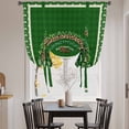 thumbnail image 3 of St.Patrick's Day Balloon Curtains for Bedroom/Front Door/Bathroom, Lucky Shamrock Leopard Farmhouse Plaid Tie Up Curtains 63 Inch Length Light Filtering Kitchen Curtains Shades for Windows 46"x63", 3 of 8
