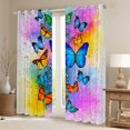 thumbnail image 2 of jejeloiu Colorful Butterflies Black Out Curtains,Wild Flying Animal Curtains Pack of 2 (42x63 Each),Watercolor Splashing Ink Bedroom Curtains For Girls Kids,Super Cozy Room Decor, 2 of 6