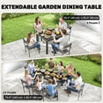 thumbnail image 4 of Outsunny Expandable Outdoor Dining Table with Tempered Glass Tabletop Black, 4 of 10