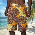 thumbnail image 2 of Men Swim Trunks Quick Dry Compression Liner 2 In 1 Shorts Men Swimsuit Yellow XXXL, 2 of 5