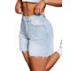 thumbnail image 1 of Shorts vaqueros rotos de tiro alto para mujer IWD, azul Iceland, 1 of 5
