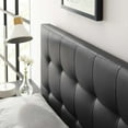 thumbnail image 4 of Tufted Headboard, Queen Size, Black, Faux Vinyl Leather, Bedroom, Modern Contemporary HB34972, 4 of 5