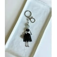 thumbnail image 4 of Wrapables Hanging Fashionista Doll Keychain, Crystal Rhinestone Keyring Bag Charm, Black Bow, 4 of 5