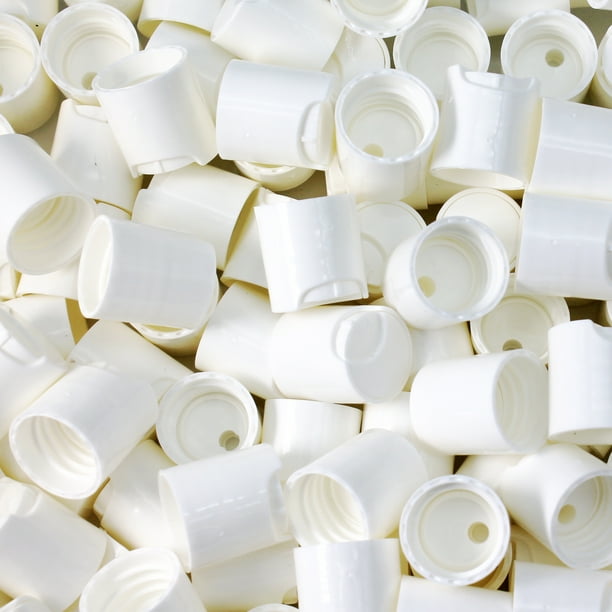 (24 Caps) Wholesale EcoJeannie 20/410 White Disc Top Caps Press Cap Dispensing Closure w/ 20mm