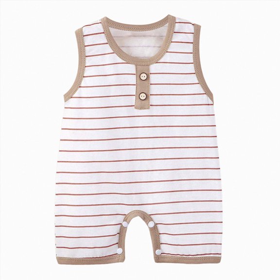 Xudanell Toddler Baby Clothes Unisex Newborn Baby Boy Summer Outfit Romper Jumpsuit Cute Infant Clothes 0 3 6 9 12 18 24 Months Gift Set (Coffee, 6-12 Months)