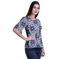 thumbnail image 3 of Moomaya Printed Round Neck Top For Women Elbow Sleeve Blouse Tunic Formal Wear, 3 of 6