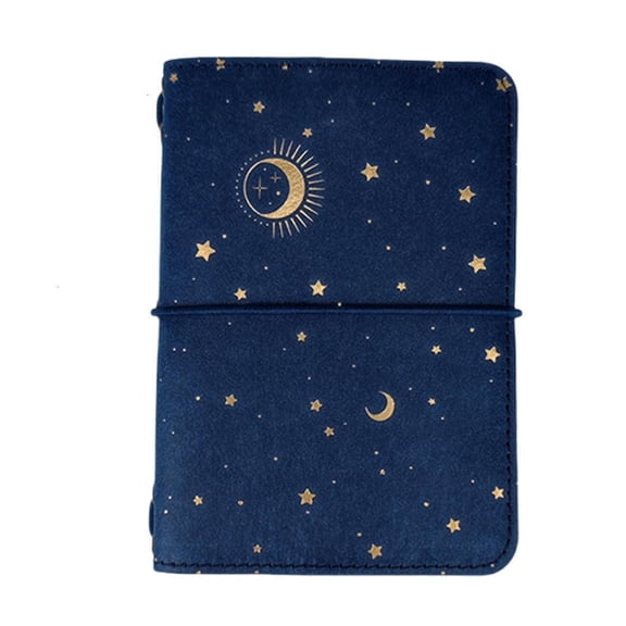 Yammee Starry Journal Refillable Binder Notebook Journal with Blank Paper Travel Sketchbook 6 Rings Binder with Pocket