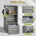 thumbnail image 4 of Homall Outdoor Rattan Storage Cabinet Patio Furniture Outside Vertical Storage Cabinet with Adjustable Shelves, Gray, 4 of 7