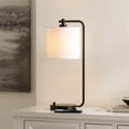 thumbnail image 2 of SAFAVIEH Follett 20 in. Modern Black USB Port Iron Table Lamp with White 100% Cotton Shade, 2 of 6