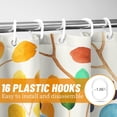 thumbnail image 2 of Extra Wide Boho Floral Shower Curtain, Colorful Botanical Flower Leaf Bohemian Waterproof Shower Curtain with Hooks, Bathroom Decor Washable Polyester Curtain 84x72 Inches, Yellow Blue, 2 of 6