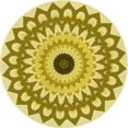 thumbnail image 1 of Ahgly Company Machine Washable Indoor Round Transitional Dark Golden Rod Brown Area Rugs, 3' Round, 1 of 7