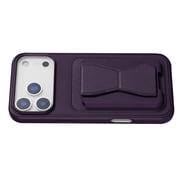 Multi-Function Leather MagSafe Case with Card Holder and Stand for iPhone 17 Pro Max - Purple