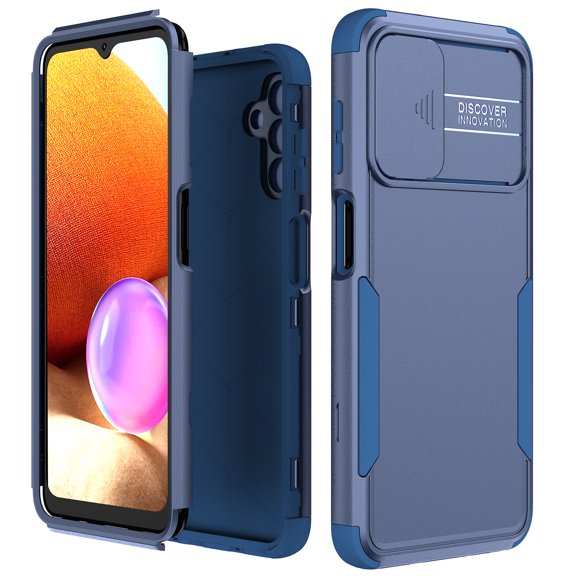 SaniMore for Samsung Galaxy A13 5G (6.5" 2021) Case, [Sliding Camera Window] Wireless Charging Shockproof Drop Resistant Hybird PC TPU Anti-slip Heavy Duty Protective Shell, Navy Blue