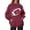 Wine, variant on Women's Oversized Mock Neck Graphic Rugby Sweatshirt, Drop Shoulder Long Sleeve Pullover with Front Pouch Pocket, Relaxed Fit Heavyweight Top for Fall Winter Athleisure Streetwear Purple L
