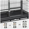 thumbnail image 6 of 43'' Rolling Dog Crate Metal Large Dog Cage Kennel Feeding Door w/Tray Black, 6 of 6