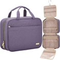 thumbnail image 1 of Neceser de viaje para mujer, organizador portátil colgante para champú, acondicionador, juego de cepillos y accesorios de viaje, morado., 1 of 5
