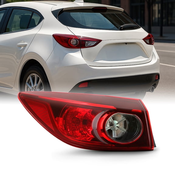 AKKON - Fits 2014 2015 2016 2017 2018 Mazda 3 4Door Sedan Model [Halogen Type] Outer Tail Lamp Brake Light Driver Left Side