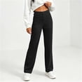 thumbnail image 7 of ClodeEU Women's High Waist Straight Leg Pants, Solid Color Casual Pant for Daily Streetwear ,Women's Plus S, 7 of 7