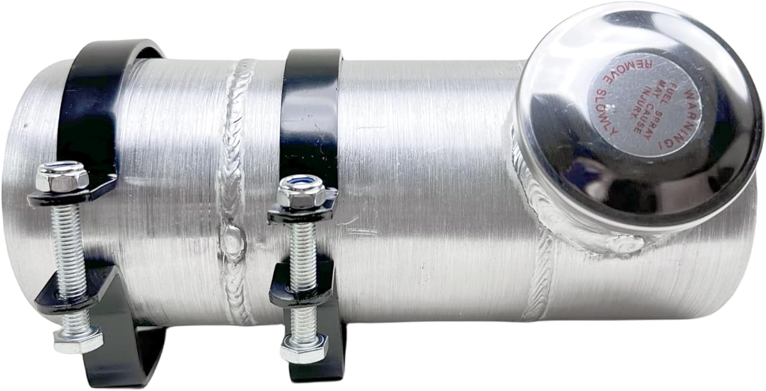 JSD 0.48 Gallon Spun Aluminum Gas Tank 4x10 With Bracket End Fill 1/4" NPT Outlet