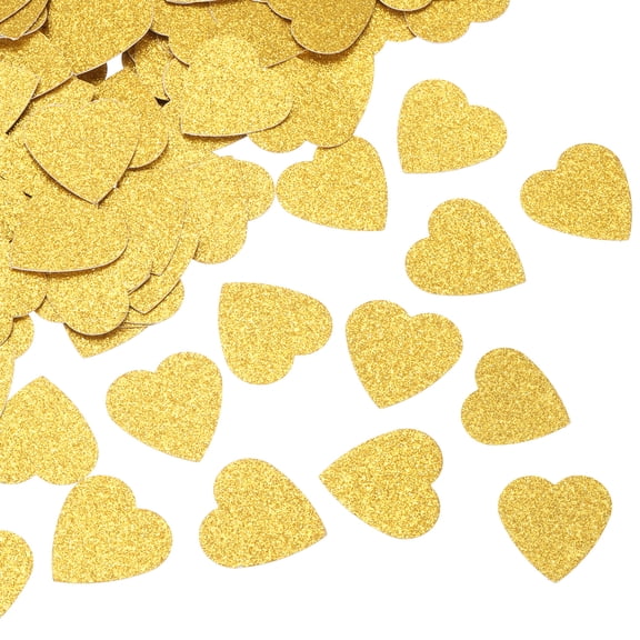 250Pcs Heart Confetti Glitter Confetti Table Confetti Decor for Party Wedding Decorations,1.18x1.18Inch,Gold
