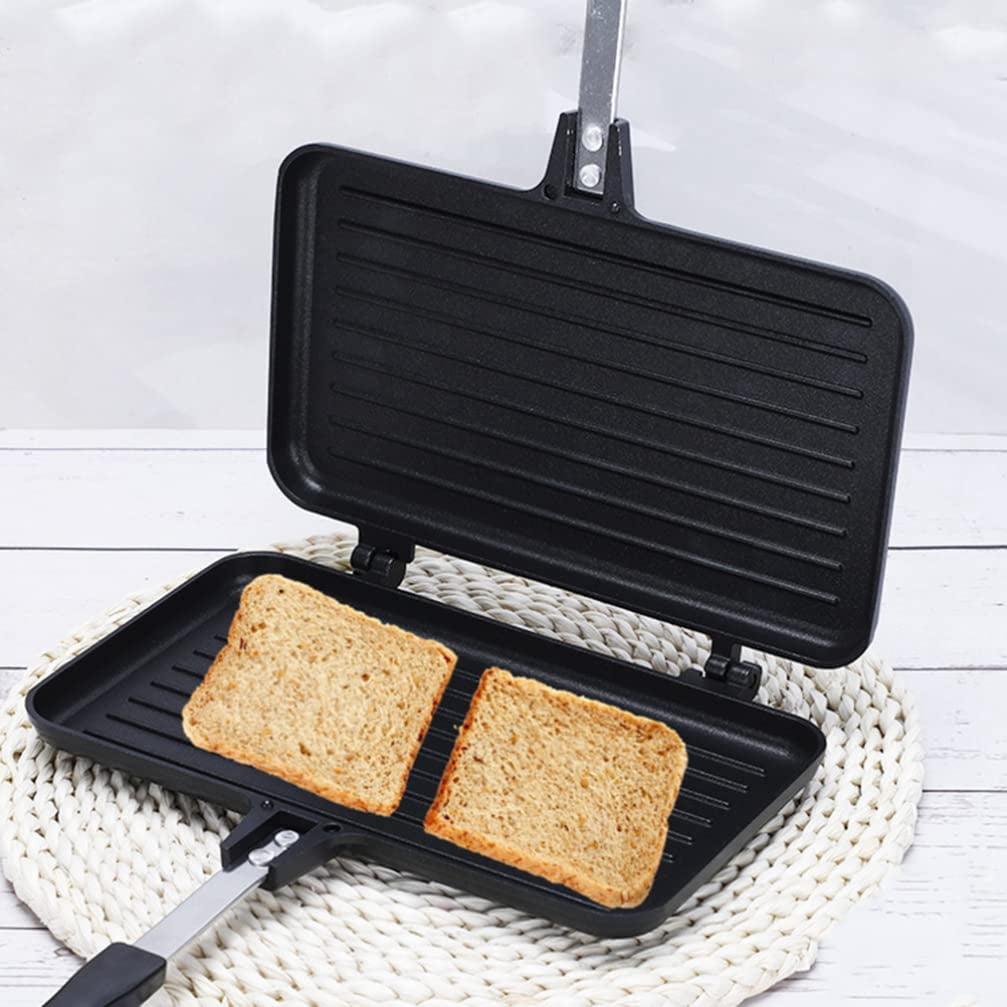 CATPAN Aluminum Non-Stick Sandwich Baking Pan - Double Sided Frying Pan & Snack Griddle for Breakfast Kitchen