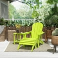 thumbnail image 4 of WestinTrends Malibu 3-Piece set classic Adirondack chair with ottoman and a small coffee table (1 seater), Lime, 4 of 13