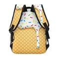 thumbnail image 4 of Xecao White Ice Cream Backpack, a stylish and functional choice for both men and women, is the perfect basic bookbag for college, work, or travel, 4 of 5