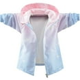 thumbnail image 1 of Popvcly Toddler Tie-dye Zip Jacket Hooded Trench Lightweight Rain Jacket Light Windbreaker Light Blue 3.3-3.6ft(Height), 1 of 3