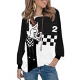thumbnail image 2 of Top de manga larga estampado con cuello redondo suelto de moda para mujer Pompotops  gfhjh9276, 2 of 9