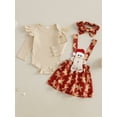 thumbnail image 4 of Newborn Baby Girl Christmas Outfits Ruffle Long Sleeve Romper Gingerbread Man Suspender Dress 3 6 9 12 18 Months Fall Winter Clothes, 4 of 8