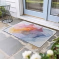 thumbnail image 2 of Pink Yellow Blue Abstract Doormat Outdoor Entrance 18"x30", Modern Art Wave Absorb Moisture Dirt Door Mats, Non-Slip Rubber Backing Floor Mats Indoor, Low-Profile Front Door Rugs, 2 of 9