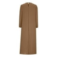 thumbnail image 4 of pstuiky Dresses for Women, Women Long Sleeve Crew Neck Dress Floor-Length Dress Banquet Dress Dress Leisure Khaki L, 4 of 5