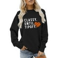 thumbnail image 2 of Classy Until Tipoff Jump Basketball Sweatshirt for Women Long Sleeve Crewneck Graphic Sweatshirts Pullover Tops, 2 of 5