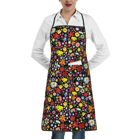 

Sikiie Spring And Summer Flowers Aprons for Kitchen Cooking Aprons Chef Apron for Men Women Chef