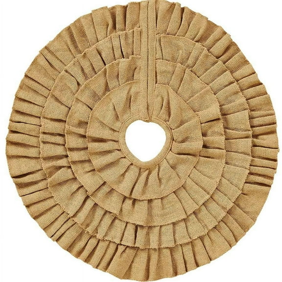 Small Burlap Natural Ruffled Tree Skirt