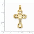 thumbnail image 2 of 14k Yellow Gold Cross with Heart Pendant Charm, 2 of 2
