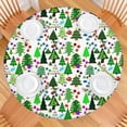 thumbnail image 2 of Multicolor Christmas Tree Pattern Round Fitted Tablecloth with Elastic Edge,Dining Table Cover Waterproof,Outdoor Round Tablecloth for Camping,Dining,Indoor and Outdoor, 2 of 7