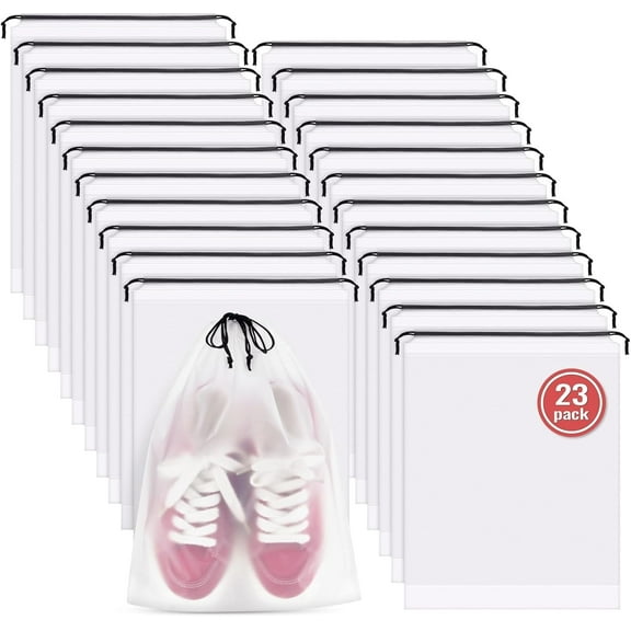 20 Pack Travel Shoe Bags, 11.8 x 15.7 Inch Waterproof Shoe Storage Bags for Packing, Large Travel Essentials for Men and Women, Luggage Organizer for Suitcase