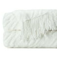 thumbnail image 3 of Chanasya Bevel Round Textured Super Soft Fluffy Acrylic Throw Blanket With Tassels - Warm Cozy Lightweight Woven Blanket for Bed Sofa Chair Couch Cover Living Bed Room (50x65 Inches) White Cloud, 3 of 3
