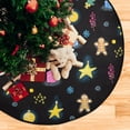 thumbnail image 4 of Christmas Gingerbreads Christmas Tree Mats Waterproof Tree Skirt, Stars Snowflakes Xmas Tree Stand Tray Mat Floor Protector Pad for Holiday Party Decoration, 28.3", 4 of 6