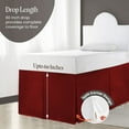 thumbnail image 4 of 40 Inch Drop Full XL Size Dorm Bed Burgundy Solid Bed Skirt Lightweight Pleated Pattern Split Corner Premium Hotal Quality With Flexible Elastic & Fade Resistent, 4 of 6