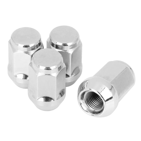 4 Pcs M12x1.25 Chrome Bulge Acorn Wheel Lug Nuts Cone Seat Silver Tone for Car