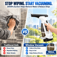 thumbnail image 3 of ICREOPRO Cordless Window Vacuum Cleaner, 20W Handheld Electric Glass Squeegee, 1.8-2.0 kPa Suction, 2200mAh, 50-Min Runtime, 150mL Tank, Spray Bottle & Microfiber Pad, 3 of 8