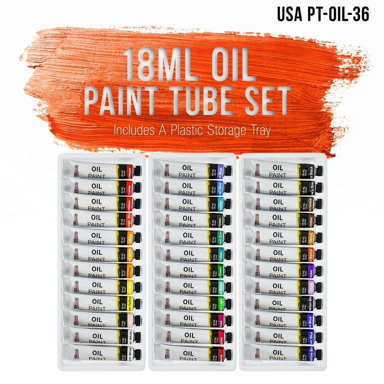 36 Color Set of Acrylic Paint in Large 18ml Tubes - Rich Vivid